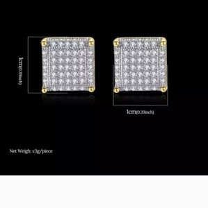 MENS ICED OUT SQUARE EARRINGS NEW
